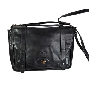 Vtg Coach Bleeker Brooklyn black leather messenger crossbody bag purse